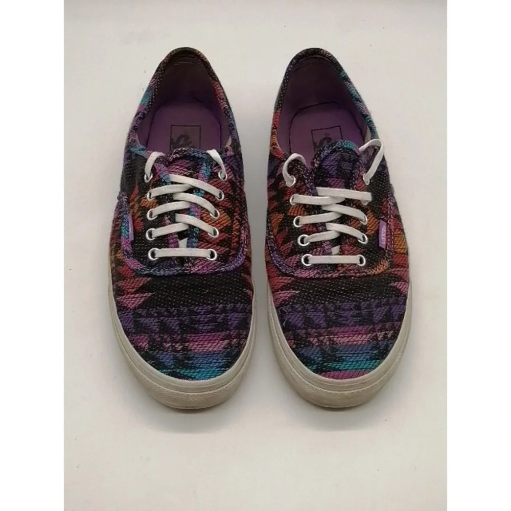 Vans Off The Wall Shoes Sneakers Womens Purple Pink Geometric 10 Casual Walking